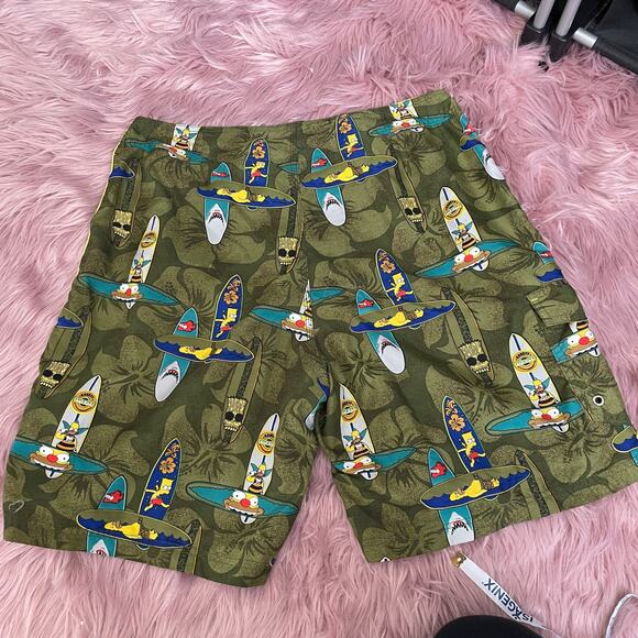 Tiki Bart & Homer Simpson Hybrid Board Shorts Size 34 - Picture 2 of 11